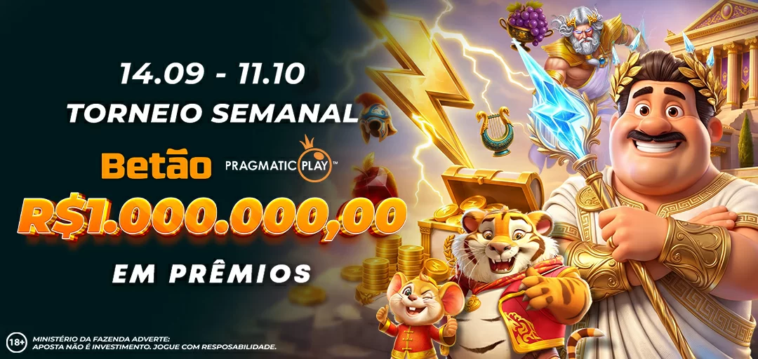 Torneio SEMANAL Betão Pragmatic Play 1.000.000,00 Reais em Premios