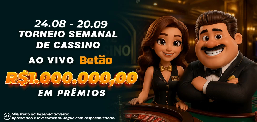 Torneio SEMANAL Betão Cassino Ao Vivo 1.000.000,00 Reais em Premios